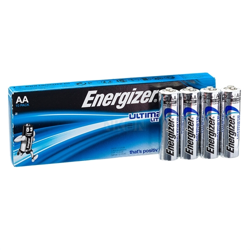 Energizer AA lithium batteri<br>10 stk. pakning